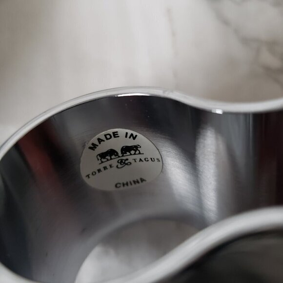 Chrome napkin rings set of 6 curved shape modern minimalist contemporary - Picture 5 of 8